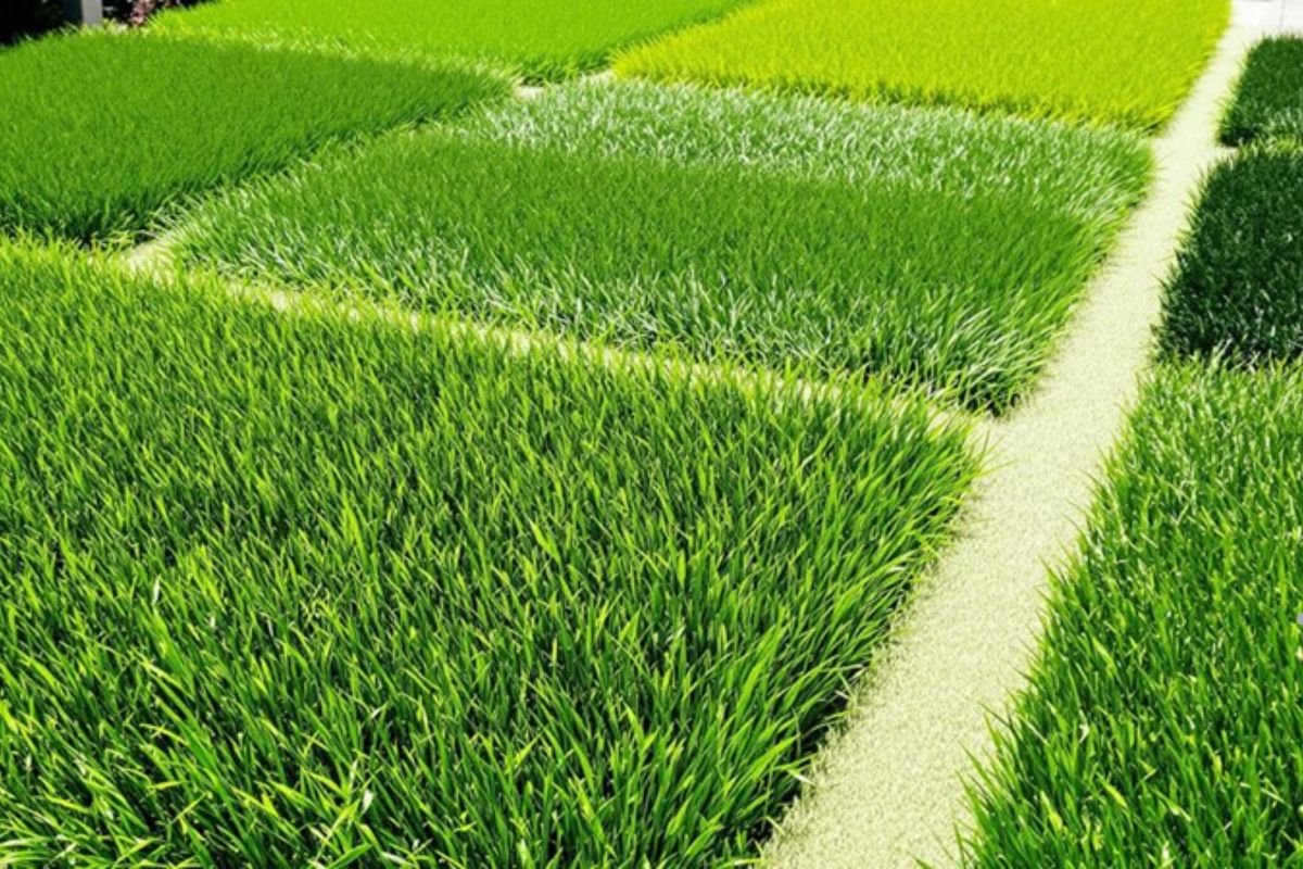 A diverse grass field showcasing various grass types, highlighting the expertise of a professional lawn service.